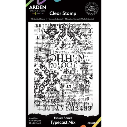 Maker Series Typecast Mix 4in x 6in Background Stamp