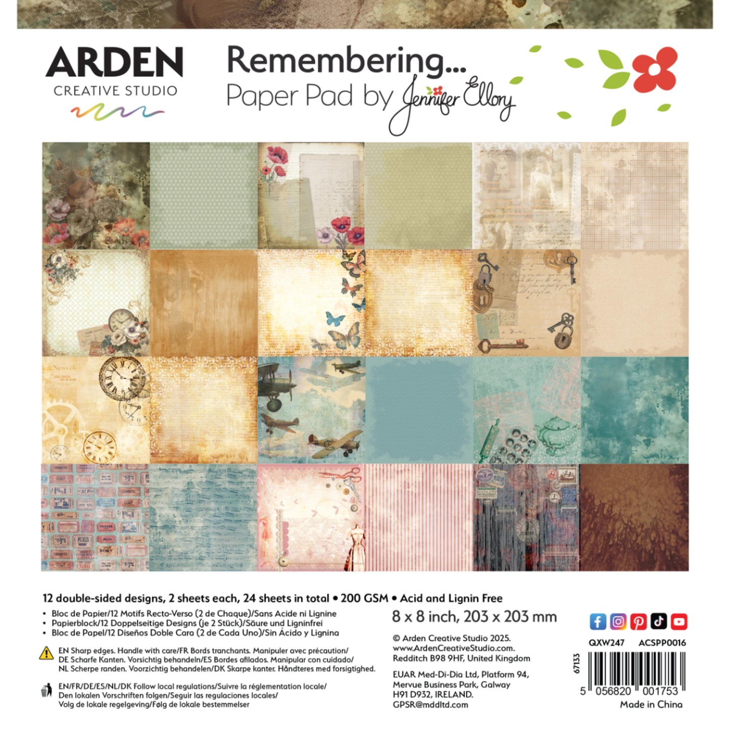 Remembering... 8in x 8in Paper Pad