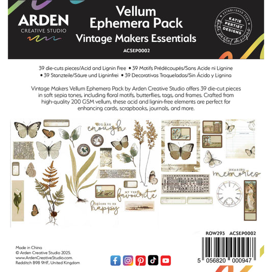 Vintage Makers Essentials Vellum Ephemera Pack