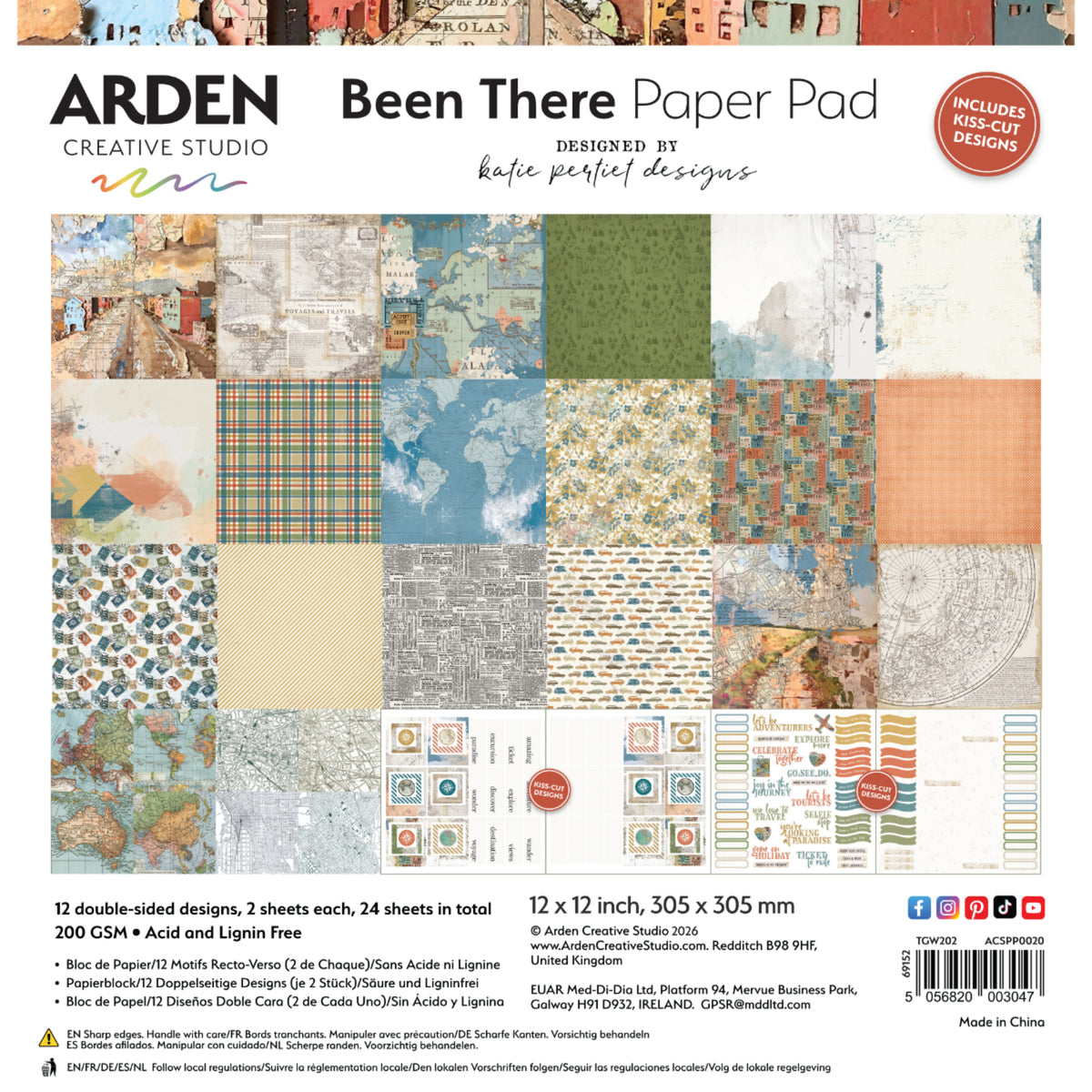 Arden Creative Studio Been There 12in x 12in Paper Pad