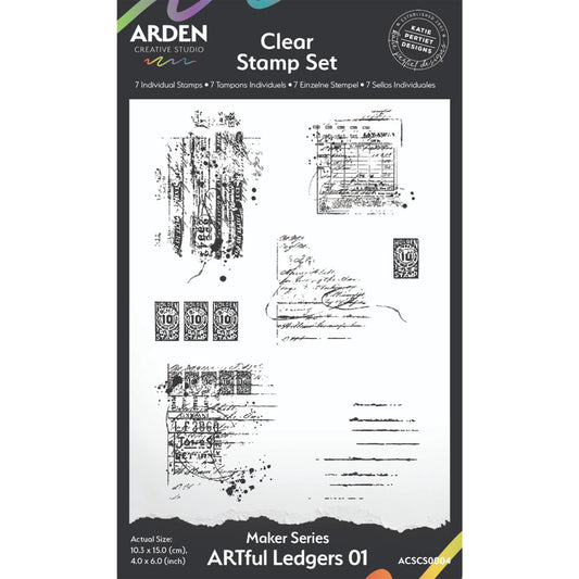 Maker Series ARTful Ledgers 01 4 in x 6 in Stamp Set