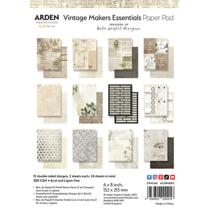 Vintage Makers Essentials 6in x 8in Paper Pad